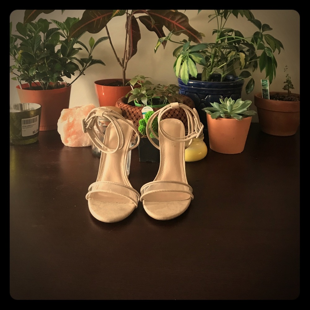 Clear/ nude heels